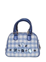 Thumbnail for your product : Simonetta Embellished Gingham Wool Blend Bag