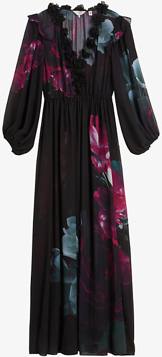 Maxi Dress Ted Baker Embroidered Dress Ted Baker Womens Black