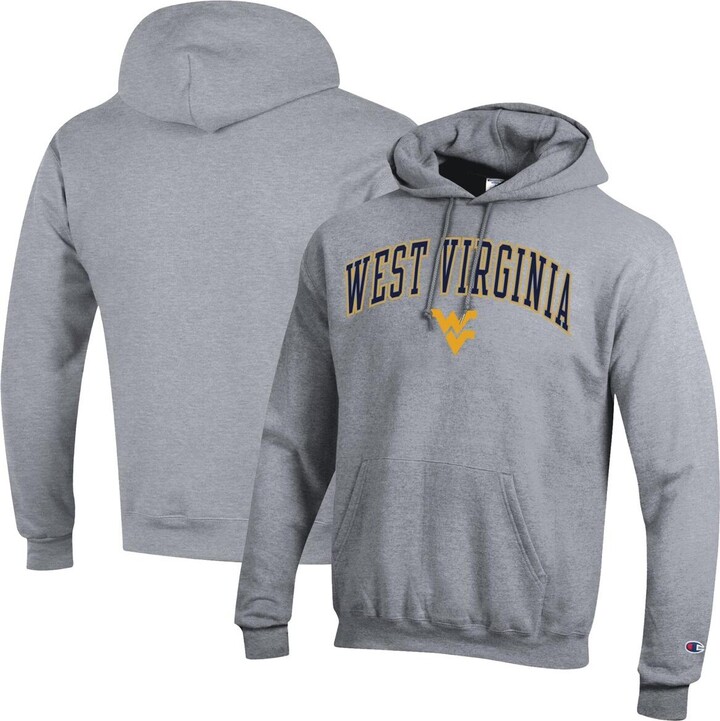 Champion Men's Heather Gray West Virginia Mountaineers Arch Over Logo Pullover Hoodie