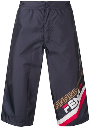 fendi logo swim shorts