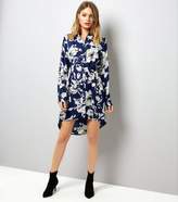 Thumbnail for your product : Yumi Navy Floral Print Shirt Dress