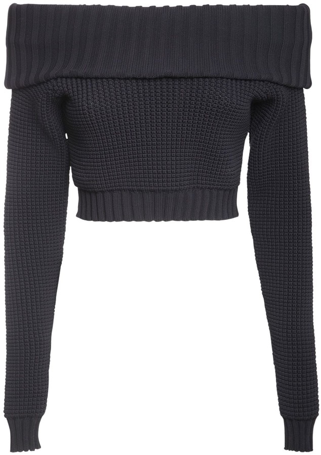 cropped off the shoulder sweatshirt
