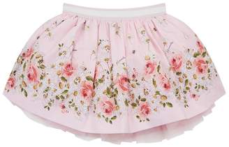 MonnaLisa Rose Print Skirt