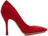 Thumbnail for your product : Charlotte Olympia Red Suede Bacall Heels