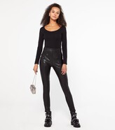 Thumbnail for your product : New Look Seamed Leather-Look Leggings