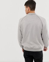 Thumbnail for your product : ASOS DESIGN faux suede bomber jacket in grey