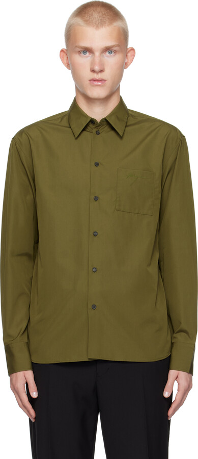 Ferragamo Khaki Long Sleeved Shirt