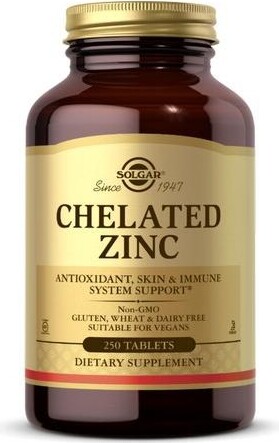 Solgar Chelated Zinc Tablets ,250 Tabs