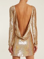 Thumbnail for your product : Ashish Cowl-back Sequin-embellished Long-sleeved Dress - Gold