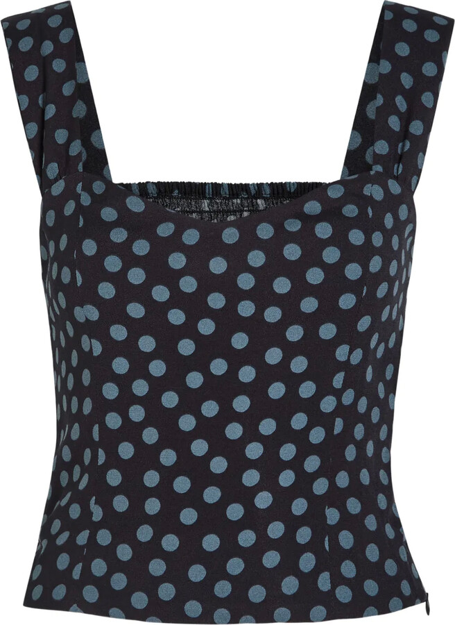 Reformation Hester polka dot strap top
