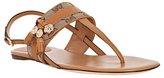 Thumbnail for your product : Gucci tan leather GG canvas 'Marrakesh' thong flat sandals