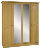 Thumbnail for your product : Consort Furniture Limited Devon Ready Assembled 4-door Mirrored Wardrobe