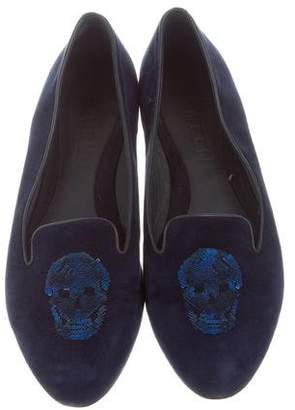 Alexander McQueen Sequined Skull Loafers