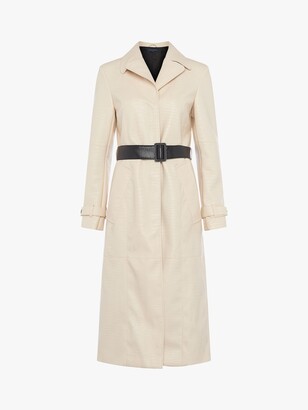 French Connection Afra Belted Coat, Cream