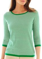 Thumbnail for your product : Liz Claiborne 3/4-Sleeve Striped Sweater