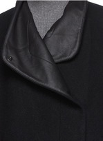 Thumbnail for your product : Nobrand Goat leather panel wool-cashmere coat
