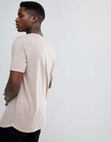 Thumbnail for your product : ASOS Design DESIGN relaxed longline t-shirt with raw scoop neck and curve hem in linen mix in dusky pink