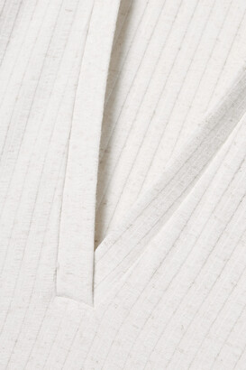 Alix Spencer Asymmetric Ribbed-knit Midi Dress - Ecru