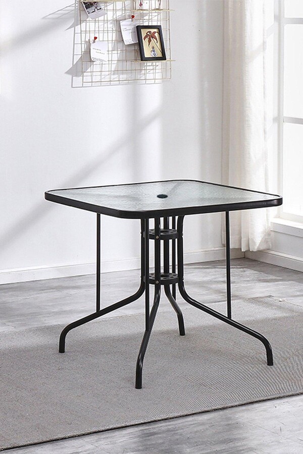 Living and Home Patio Square Table Tempered Glass Dining Table ShopStyle