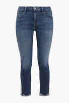 Thumbnail for your product : J Brand 811 cropped striped faded mid-rise skinny jeans - Blue - 24