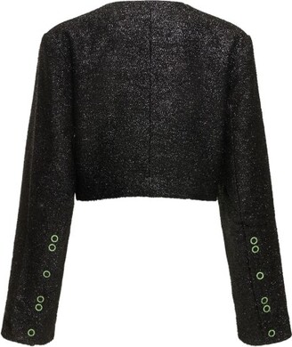 Ganni Sparkling knit cropped blazer