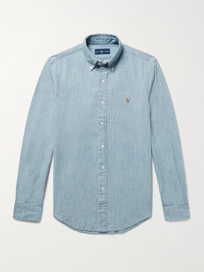 mens chambray shirt slim fit