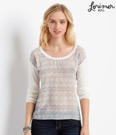 Thumbnail for your product : Aeropostale Lorimer Long Sleeve Woven/Knit Patterned Top