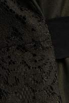 Thumbnail for your product : Claudie Pierlot Lace-paneled Cotton-poplin Mini Shirt Dress