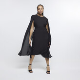 Thumbnail for your product : River Island Womens Plus Black Chiffon Sleeve Bodycon Midi Dress