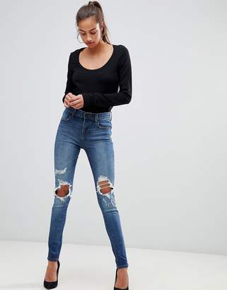 J Brand Maria Destroyed High Rise Skinny Jeans