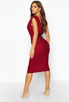 Thumbnail for your product : boohoo Gathered Wrap Top Bodycon Midi Dress