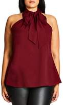Thumbnail for your product : City Chic Plus Sleeveless Tie Neck Blouse