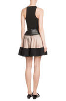 Thumbnail for your product : David Koma Flared Skirt with Leather and Tulle