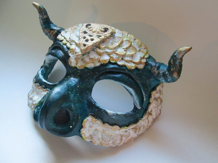 Etsy Handmade Resin Dragon Masquerade Mask Fantasy Horned Mask
