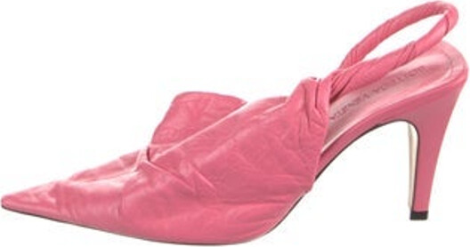 Bottega Veneta Leather Slingback Pumps Pink Pointed-Toes Includes Dust Bag Unfortunately, due to restrictions, this item may not be eligible for shipping in all areas.