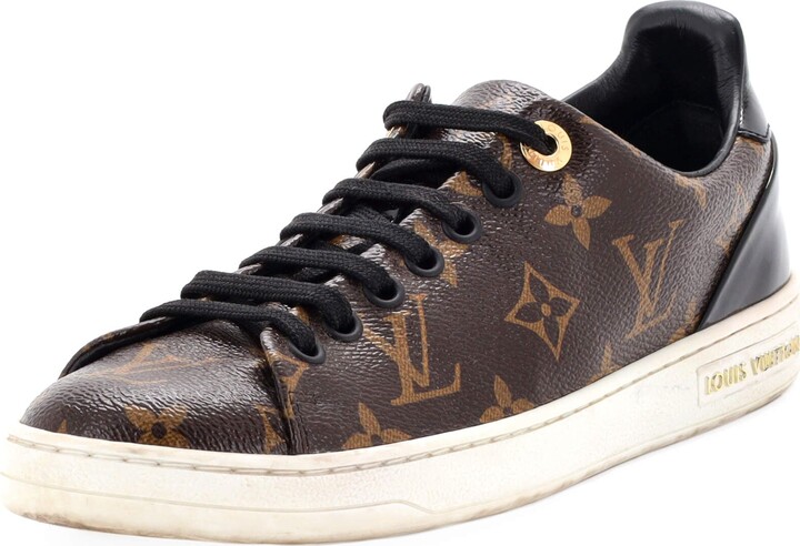 Louis Vuitton Brown/Pink Monogram Canvas And Leather Frontrow Slip On  Sneakers Size 36 Louis Vuitton