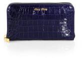 Thumbnail for your product : Miu Miu St. Coco Lux Crocodile Embossed Leather Zip-Around Wallet