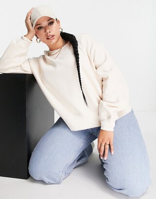 nike mini swoosh oversized cropped sweatshirt