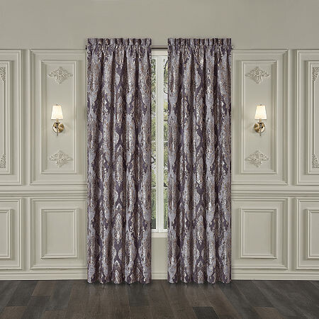 Five Queens Court Dominique Rod Pocket Energy Saving Light-Filtering Set of 2 Curtain Panel