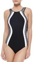 Thumbnail for your product : Jets Luxe Two-Tone Netted One-Piece Swimsuit