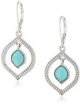France nine west silver tone and turquoise c hoop earring