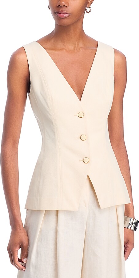Veronica Beard Avalina Sleeveless V Neck Vest
