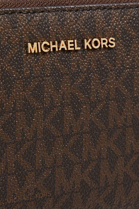 MICHAEL MICHAEL KORS Metallic logo-print faux textured-leather