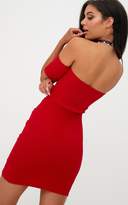 Thumbnail for your product : PrettyLittleThing Red Bardot Wrap Front Bodycon Dress