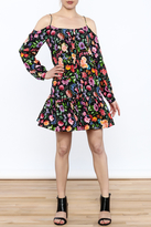 Thumbnail for your product : Nicole Miller Black Floral Silk Dress