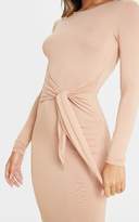 Thumbnail for your product : PrettyLittleThing Red Tie Waist Long Sleeve Midi Dress
