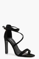 Thumbnail for your product : boohoo Wrap Strap Slim Block Heels