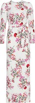 Belted Long-Sleeve Floral Maxi Dress 