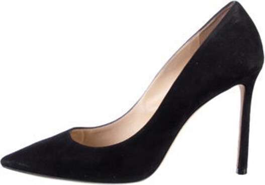 Jimmy Choo Suede Pumps Blue Semi-Pointed Toes
