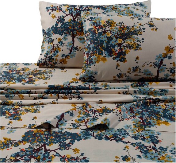 Tribeca Living CasablancaDeepPocketSheetSet(Twin)White&Green300ThreadCount-TribecaLiving